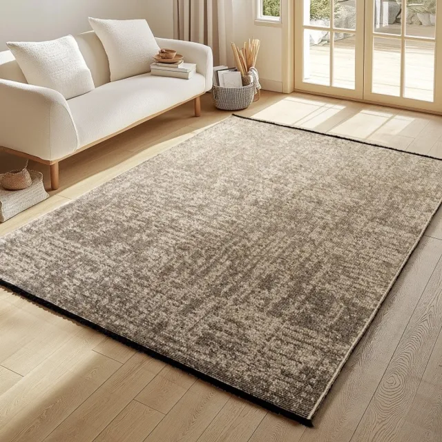 TapisTrend Designer tapijt Beige 240x340 cm Binnenkleed met gemarmerd patroon, katoenchenille, Scandinavische stijl