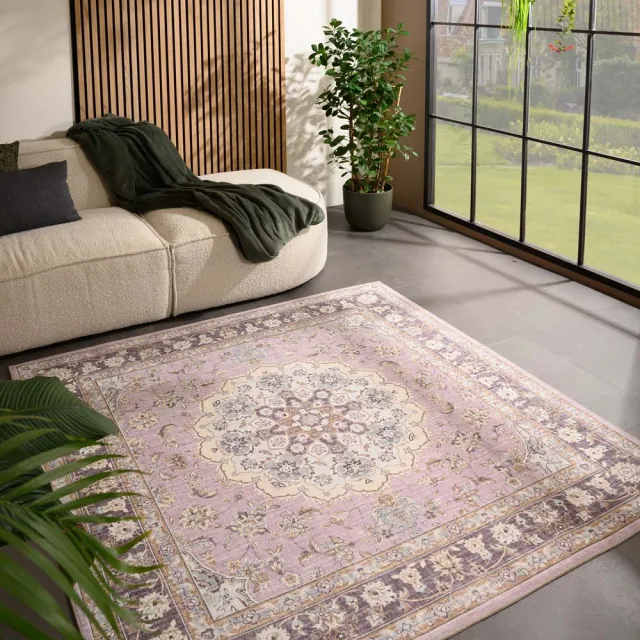 Heritaged Vintage buitenkleed vierkant - Valenca Nova paars/roze 115x115