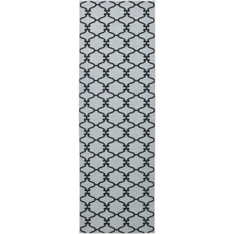 vidaXL Vloerkleedloper ORIZ 1150 gsm Zwart gaaspatroon Grijs