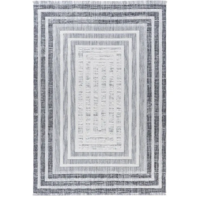 Padiro design laagpolig vloerkleed 120 x 170 cm - lichtgrijs - modern geometrisch patroon - voor vloerverwarming - van polyester en katoen