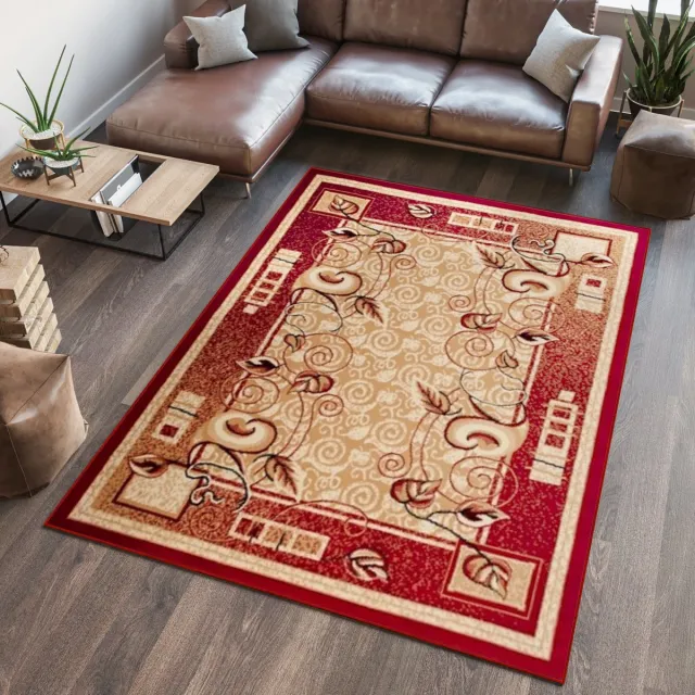 Tapiso Atlas PP Vloerkleed Rood Beige Woonkamer Tapijt Kleed Maat- 160x220