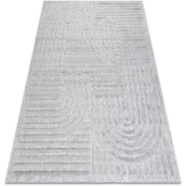 RUGSX Kleden Rugsx Tapijt SANTO SISAL 0989 geometrisch grijs 160x220 cm