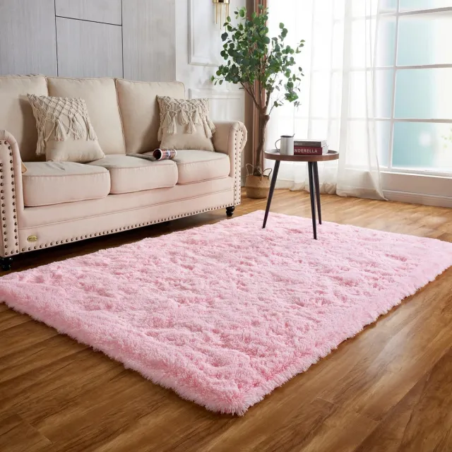 Ibenzoa Zacht, Antislip Wollig Roze Tapijt - 120 x 160 cm voor Slaapkamer en Woonkamer