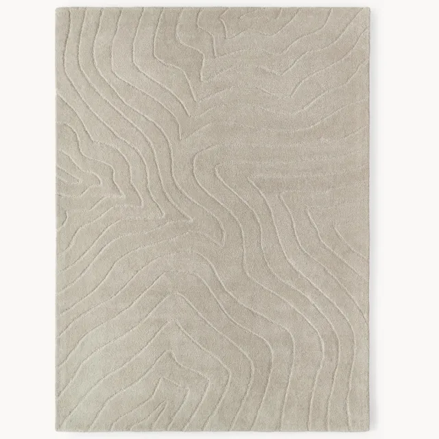 Westwing Collection Handgetuft wollen vloerkleed Aaron Taupe