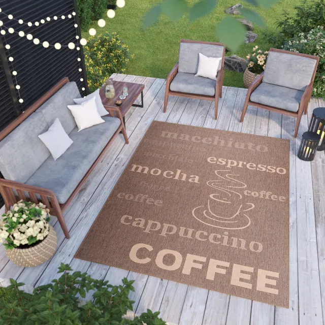Tapiso Floorlux Vloerkleed Laagpolig Bruin Keuken Modern Tapijt Bruin Creme3