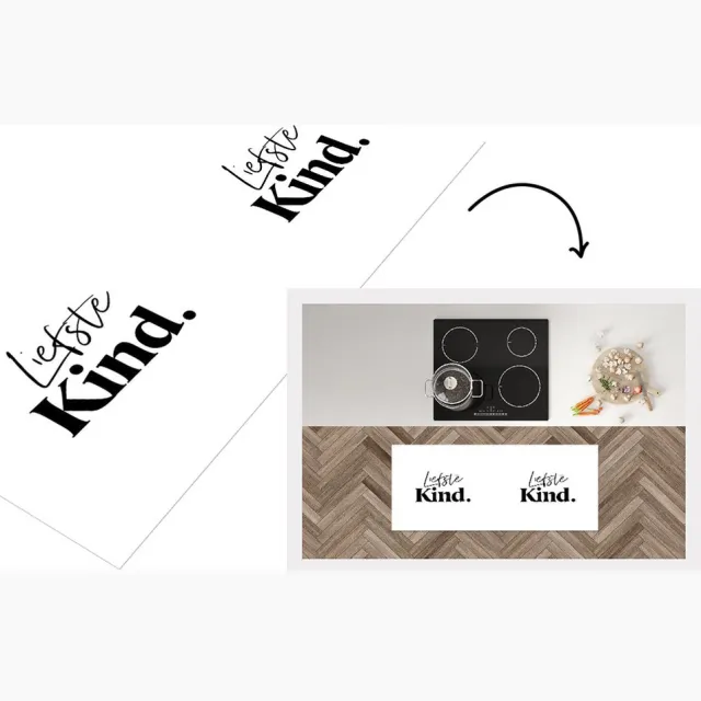 KitchenYeah Keukenloper - Loper keuken - Spreuken - Liefste - Zoon - Dochter - Kinderen - Quotes - Lief - Keukenloper vinyl Multicolor