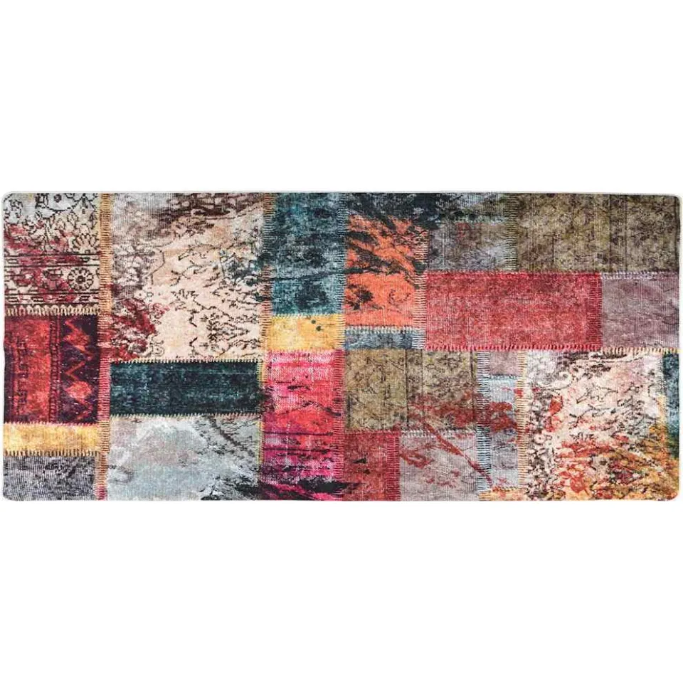 vidaXL Vloerkleed wasbaar patchwork 80x300 cm meerkleurig, foto 3