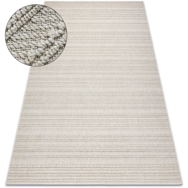 Kleden Rugsx Tapijt JERSEY 19233 crème - Lijnen, structureel, 240x330 cm