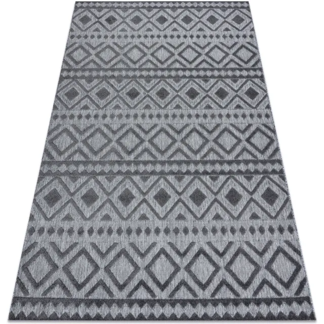 RUGSX Kleden Rugsx Tapijt Structureel SOLE D3852 Boho, diamanten Plat 80x150 cm Grijs