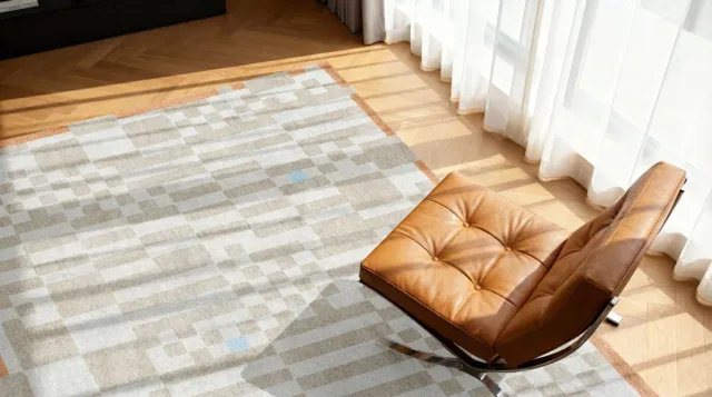 Louis de Poortere Wasbaar Binnen & Buiten Vloerkleed - 170 x 240 cm - Louis De Poortere Chess Greyhound - Laagpolig Tapijt - Gerecycled PET - Made in Belgium - Circulair Beige