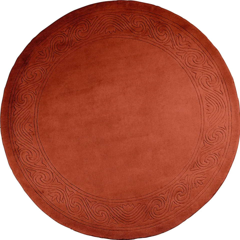 Hoogpolig tapijt terracotta