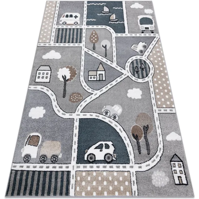 RUGSX Kleden Rugsx Tapijt FUN Strade voor kinderen, straat, stad 180x270 cm Grijs