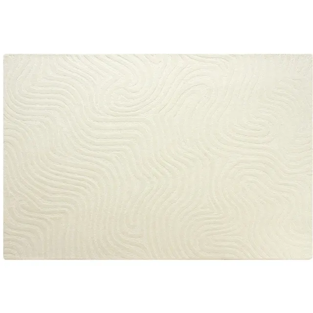 Vente-unique Vloerkleed met reliëf in 100% wol, handgetuft - 200 x 290 cm - Ivoorwit - 2100 g/m² - NEORA