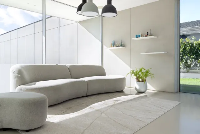 Acsento Jura Carrara Vloerkleed - Beige - Rechthoekig - Polyester - Eetkamer, Woonkamer, Slaapkamer - Abstract - Modern, Design