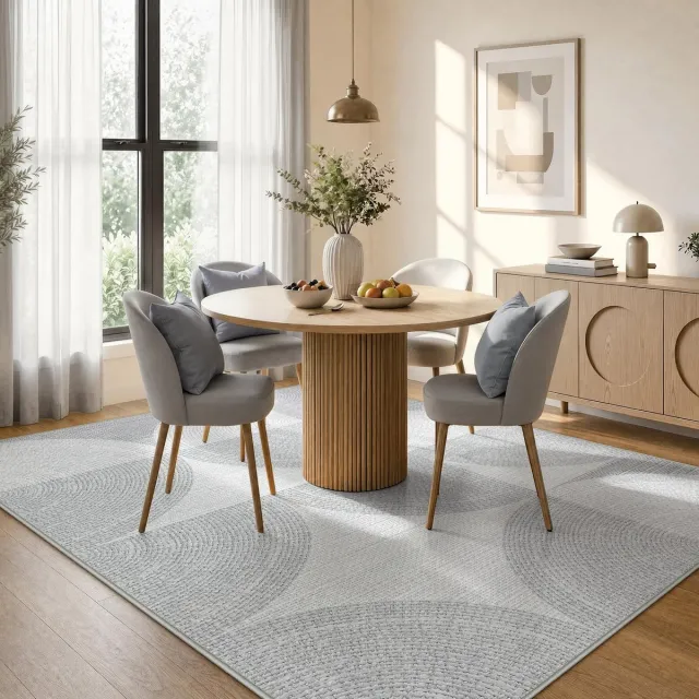 Little Trees LITTLE TREE Geometrisch Tapijt - 160 x 230 cm - Machinewasbaar - Anti‑slip - Modern Minimalistisch - Grijs - voor Woonkamer Slaapkamer Eetkamer Kantoor