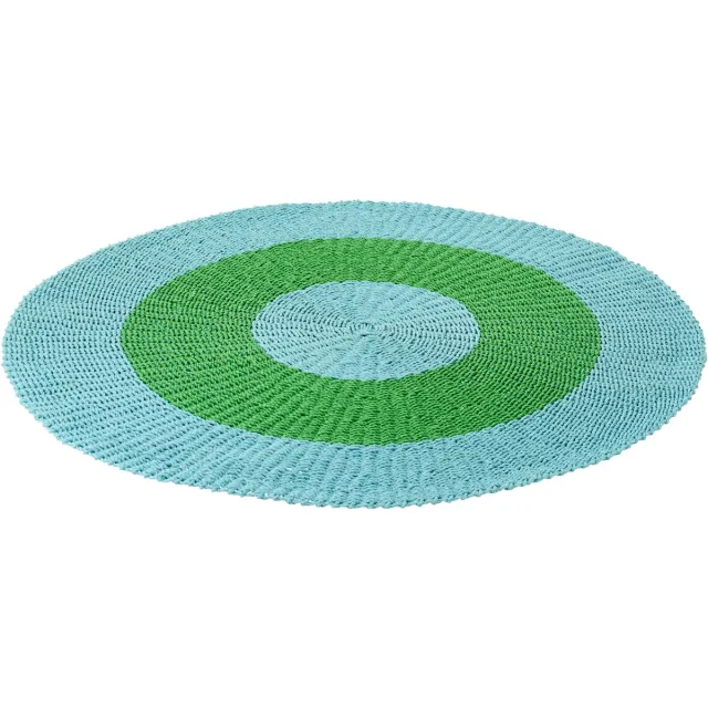 J-Line vloerkleed Gestreept - zeegras - blauw/groen
