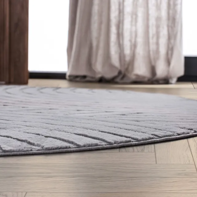 Carpetique Rond Vloerkleed - Ø200 cm – Grijs - Antislip – Japandi & Scandinavisch Woonkamer Tapijt