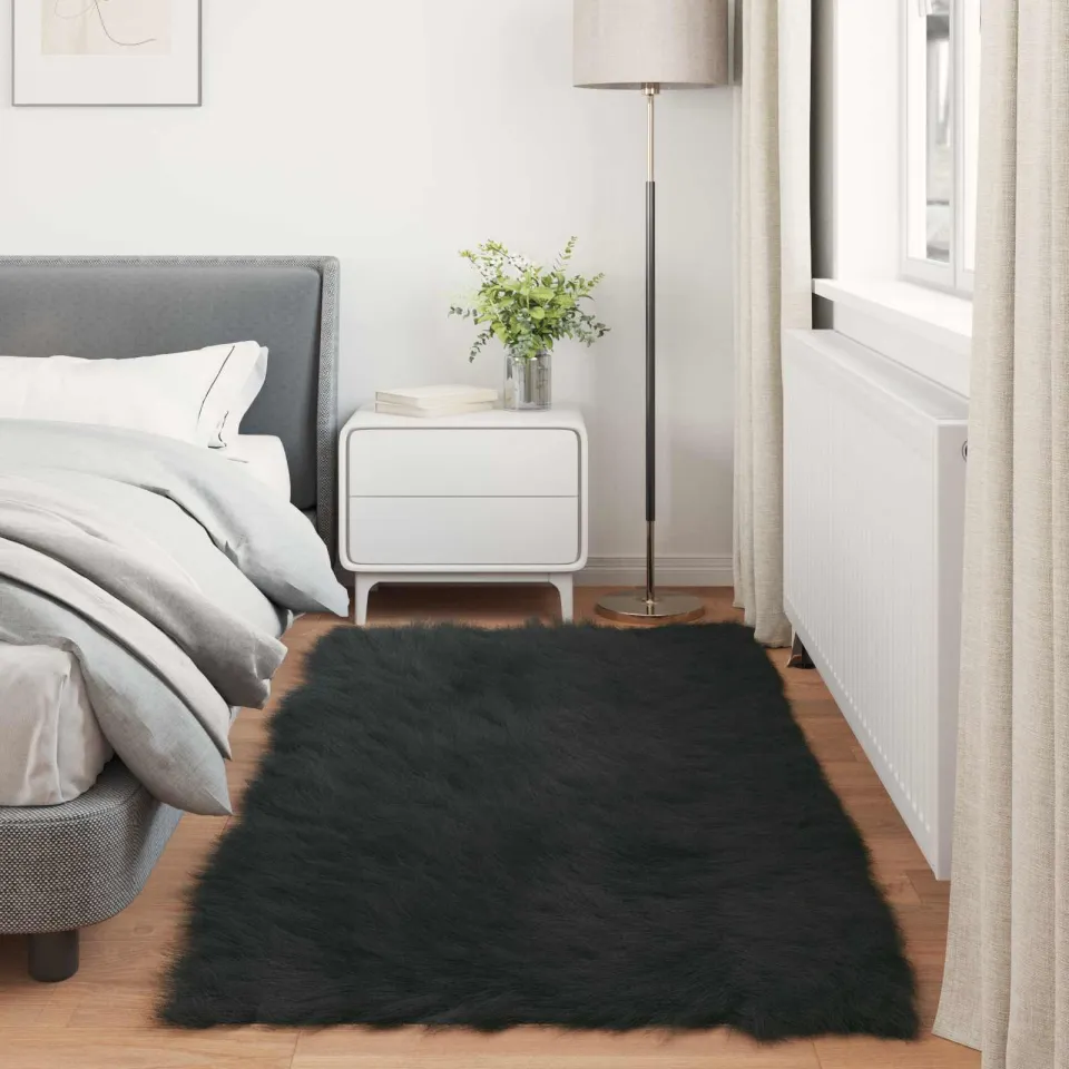 vidaXL Tapijt van imitatie TAFALLA Zwart 100 x 200 cm Polyester, foto 3