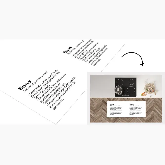 KitchenYeah Keukenloper - Loper keuken - Baas - Woordenboek - Quote - Keukenloper vinyl Multicolor