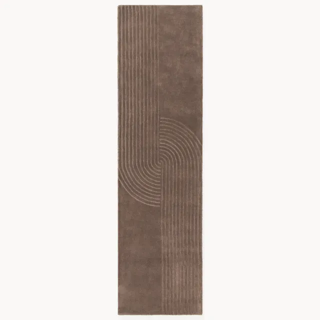 Westwing Collection Handgetuft wollen loper Mason Bruin