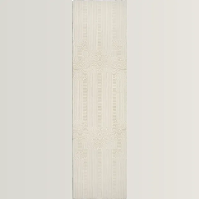 the carpet Lima – modern vloerkleed, duurzaam & onderhoudsvriendelijk, wasbaar, gerecycled polyester, 3D-patroon, crème, 80 x 300 cm crème met fijn geometrisch 3D-patroon