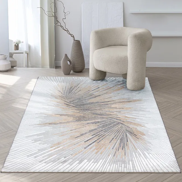 the carpet Mila – Modern vloerkleed met spiraalpatroon, voor woonkamer of slaapkamer, grijs met spiraal dessin, 120 x 170 cm