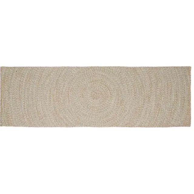 vidaXL Gebied Tapijt Natuurlijk en Wit 80 x 250 cm Jute Bruin