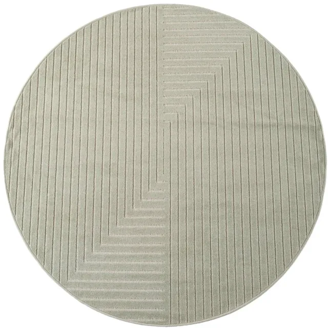 Dutch XXL Rond Scandinavisch Vloerkleed | Tapijt | Nova | Labyrint | Groen | 80x80 cm