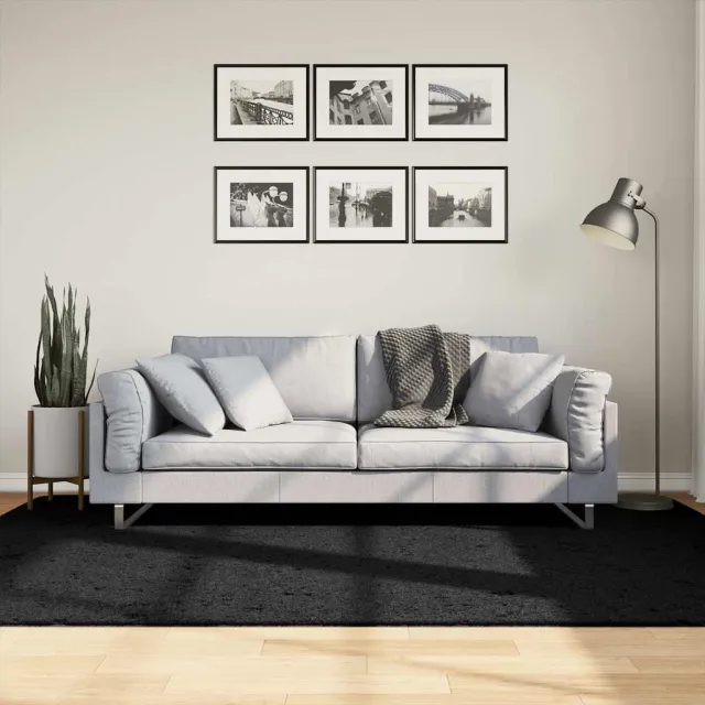 vidaXL Vloerkleed OVIEDO laagpolig 160x230 cm zwart, foto 2