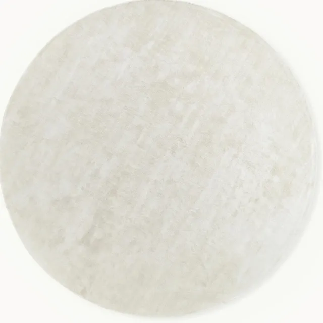 Westwing Collection Rond viscose vloerkleed Jane, handgeweven Wit