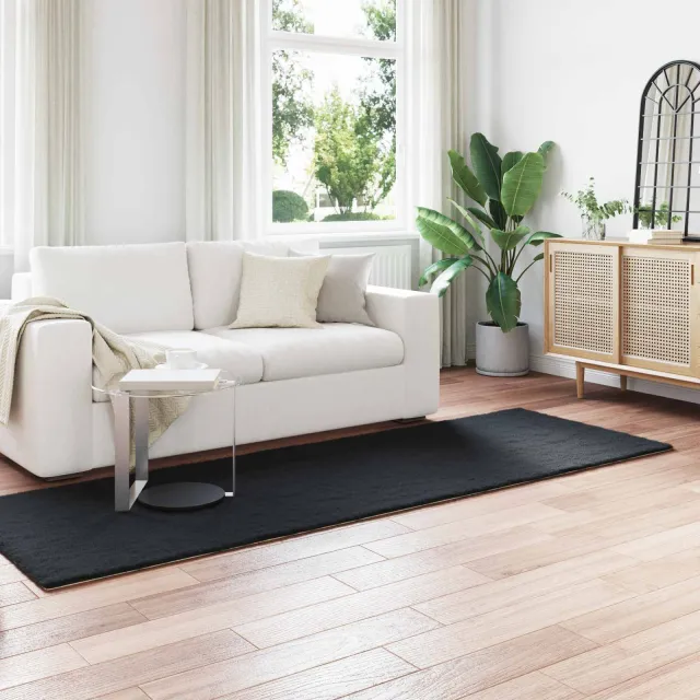 vidaXL Tapijt van imitatie TAFALLA Zwart 80 x 250 cm Polyester, foto 2