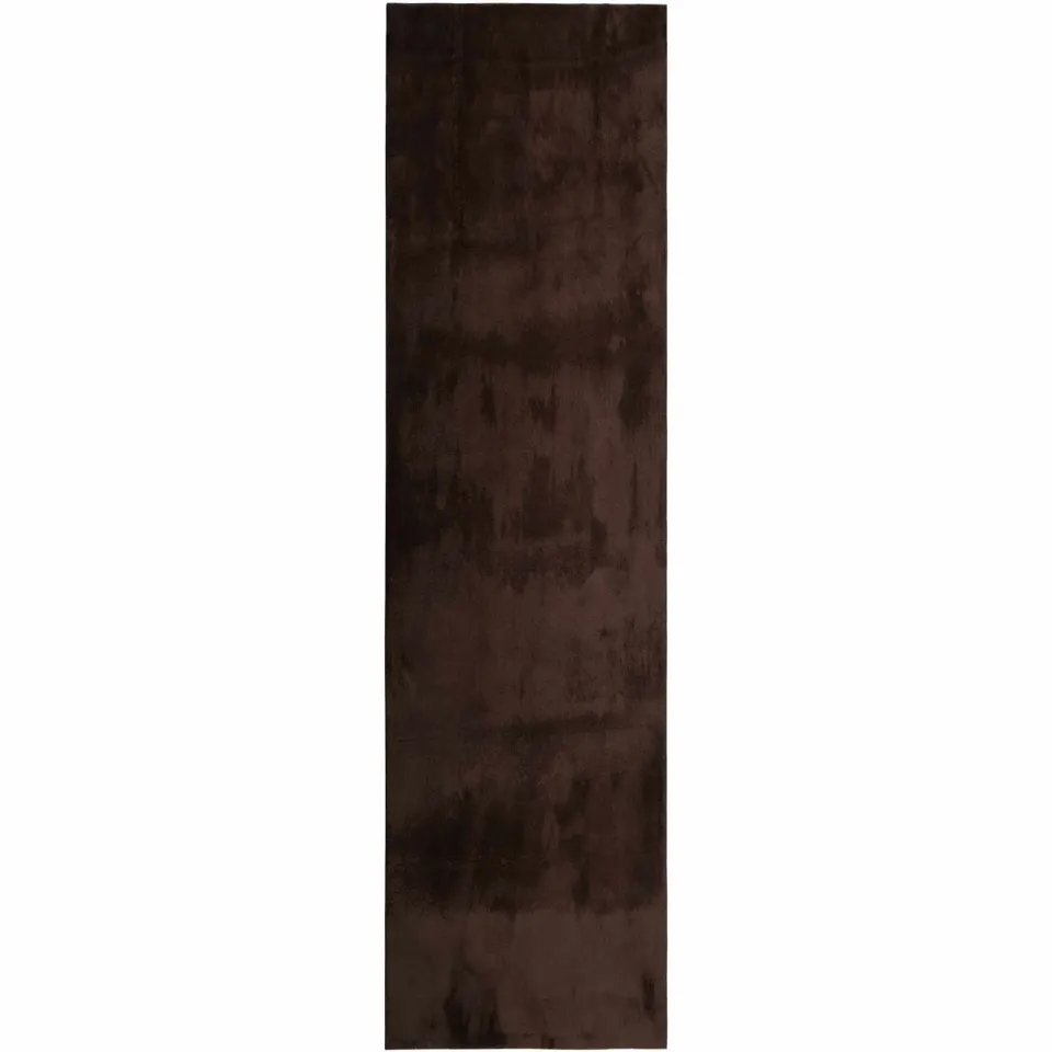 vidaXL Vloerkleed HUARTE Bruin 80 x 400 cm 100% Polyester Plat, foto 3