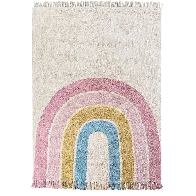 Beliani TATARLI - Vloerkleed - Meerkleurig/Beige - Katoen