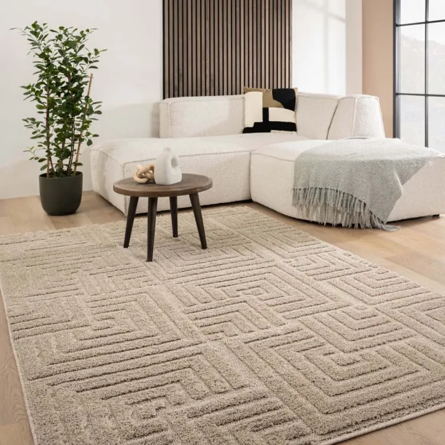 Tapeso Scandinavisch vloerkleed - Arc Shade beige 120x170