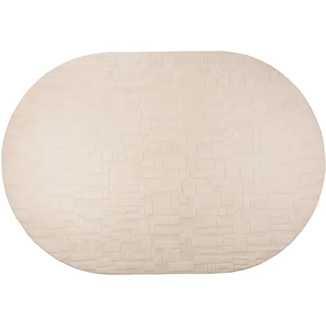 Zuiver Bricks Vloerkleed Ovaal 200x290 cm Grijs/ Beige