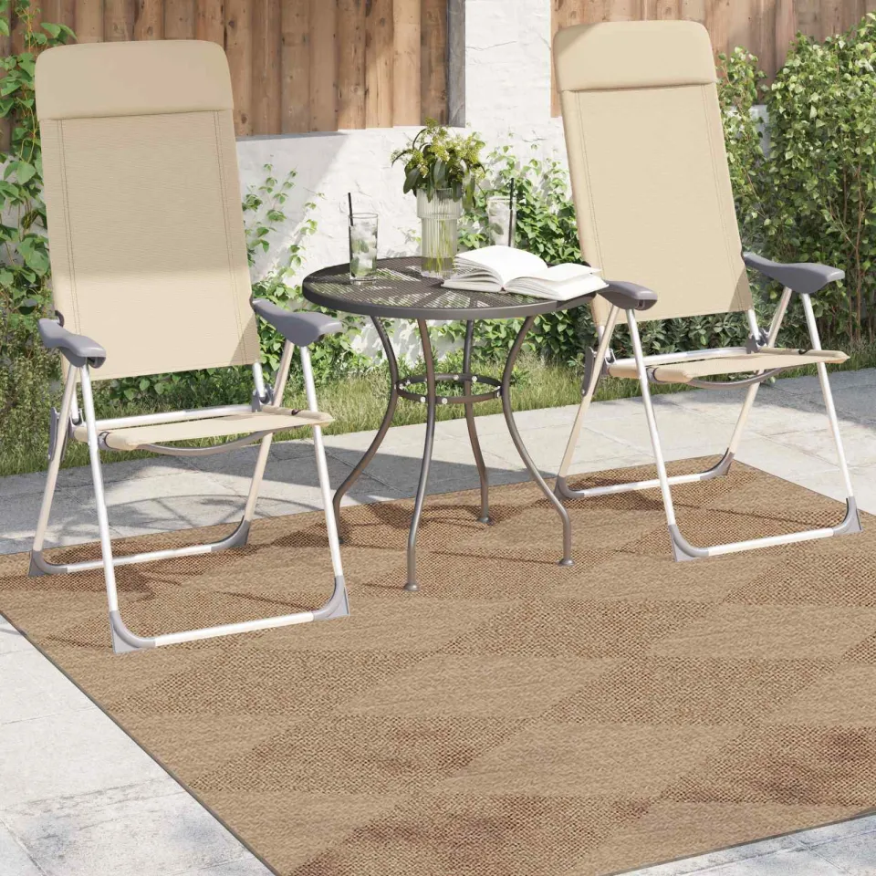 vidaXL Binnen- en buitentapijt AGIRA Naturel 240 x 240 cm Polyester, foto 3