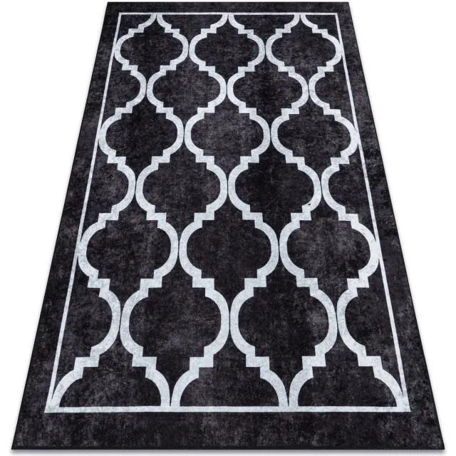 RUGSX Kleden Rugsx MIRO 51639.806 tapijt wasbaar Trellis geruite anti 160x220 cm Zwart