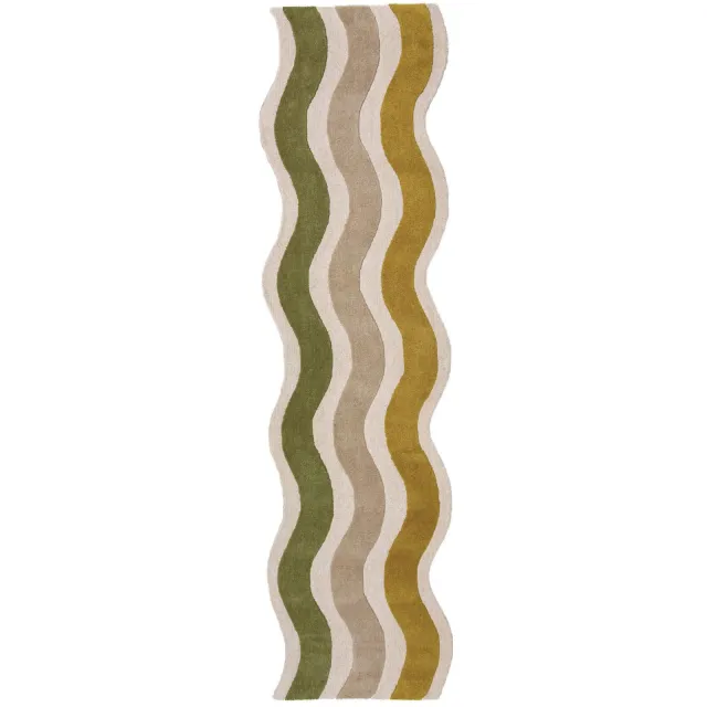Flair Rugs Cascade Wool Scallop loper groen