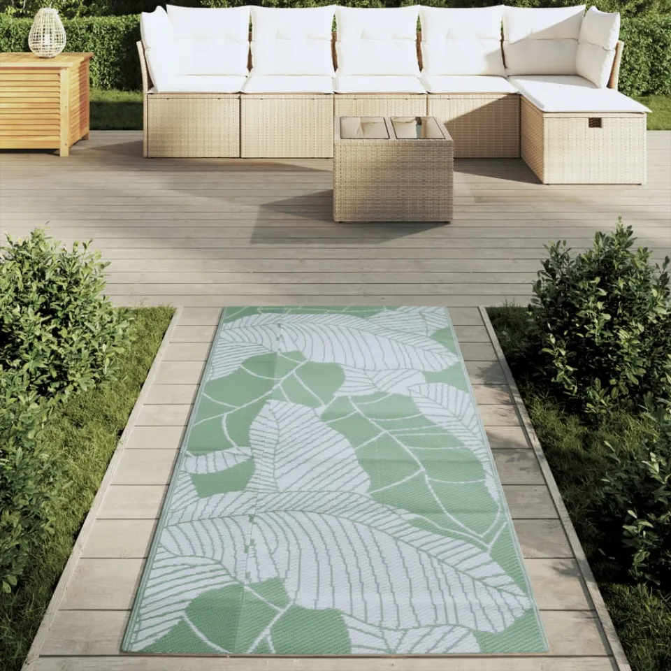 vidaXL Buitenkleed ARAKIL 80x150 cm polypropeen groen, foto 2