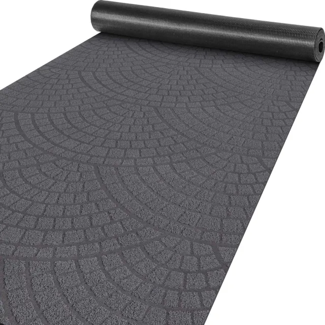 ANRO Tapijtloper Davis Antraciet 180x100cm – Velours Gangloper Antislip Keukenloper Hal Op Maat