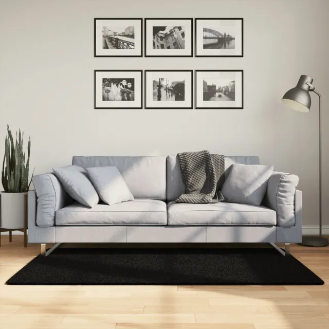 vidaXL Vloerkleed HUARTE laagpolig zacht wasbaar 80x150 cm zwart, foto 2