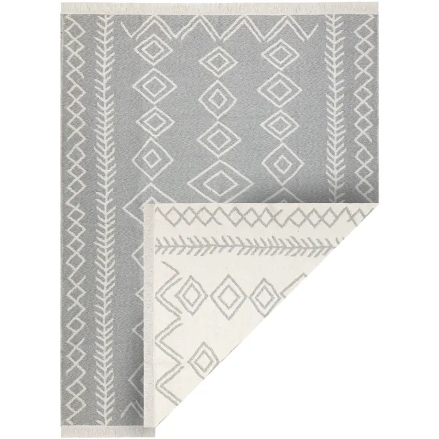 Kleden Rugsx Tapijt TWIN 23000 Boho, katoen, dubbelzijdig, diam grijs