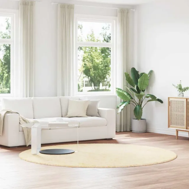 vidaXL Hoogpolig vloerkleed NAVARRA 240x240 cm polyester crèmekleurig, foto 2