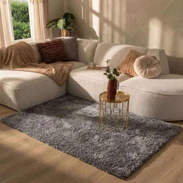 NATURL. Shaggy vloerkleed - Blaze Grijs | Luxe uitstraling! - 120x170cm
