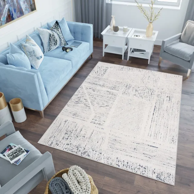 Tapiso Lotus Vloerkleed Laagpolig Creme Woonkamer Modern Tapijt Maat- 140x200