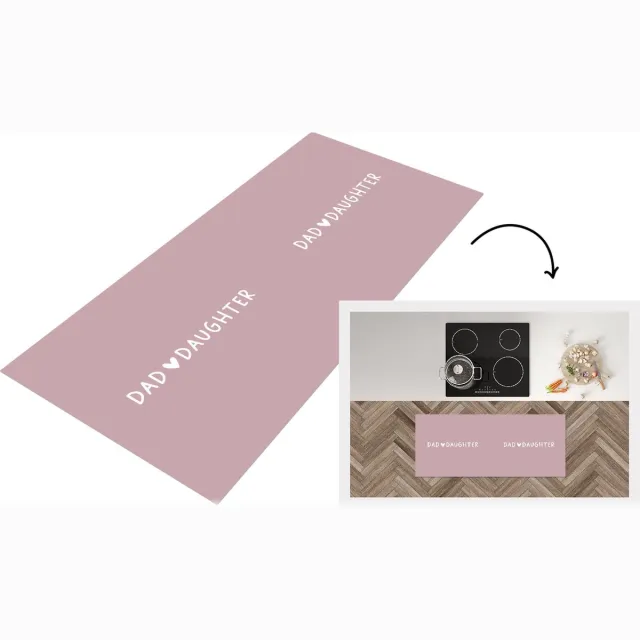 KitchenYeah Keukenloper - Loper keuken - Cadeau - Papa - Quotes - Roze - Dochter - Dad - Daughter - Spreuken - Keukenloper vinyl Multicolor