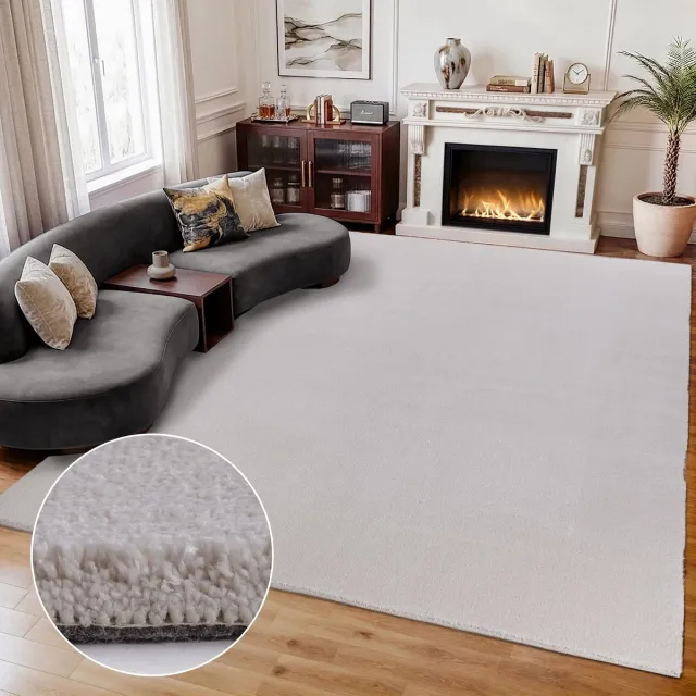 Muratap Comfy Premium - Luxe Effen Vloerkleed Wasbaar Uni Creme