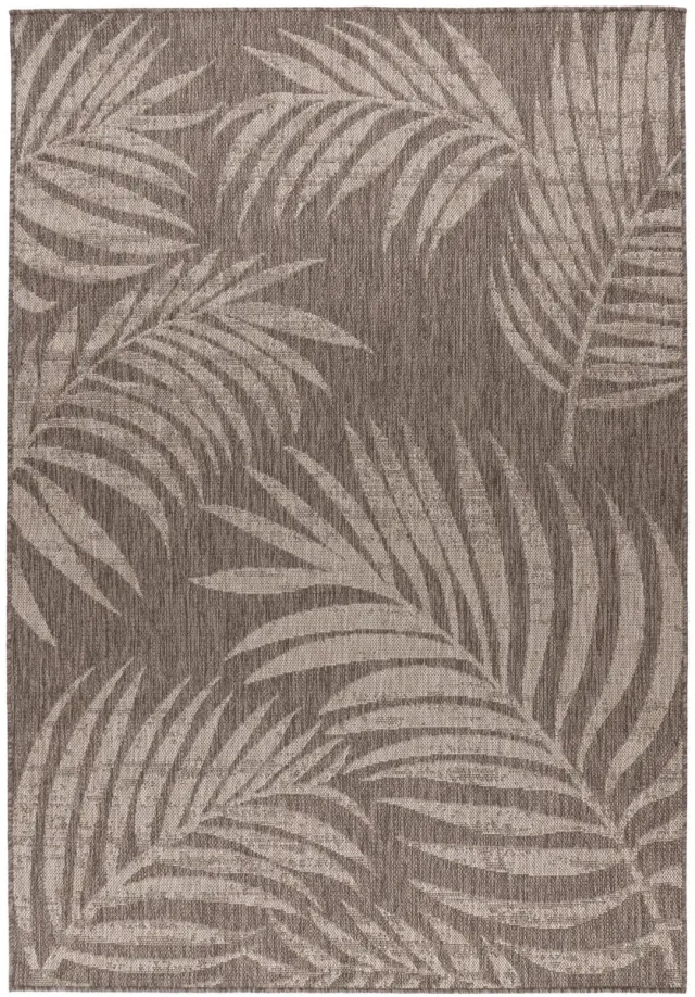 Dutch XXL Buitenkleed | Casa | Palmbladeren | Taupe | 60x110 cm | Buitentapijt | Tuintapijt