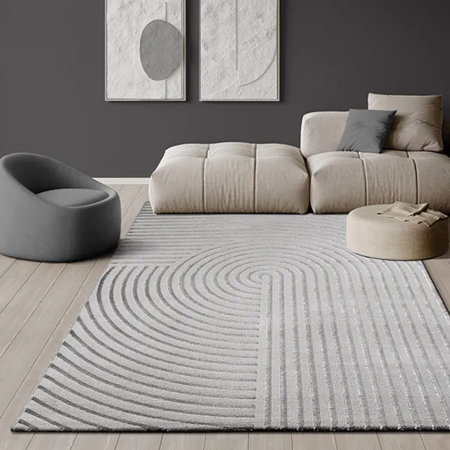 the carpet Knight - Modern vloerkleed, kortpolig, 3D-effect, elegante structuur, Grijs, 140 x 200 cm Grey