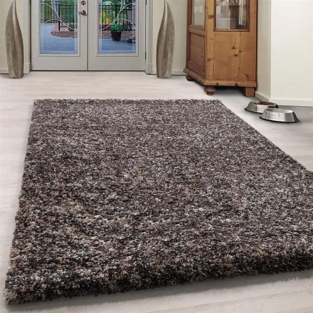 flycarpets Lorium Vloerkleed - Taupe / Grijs / Beige - Hoogpolig Loper